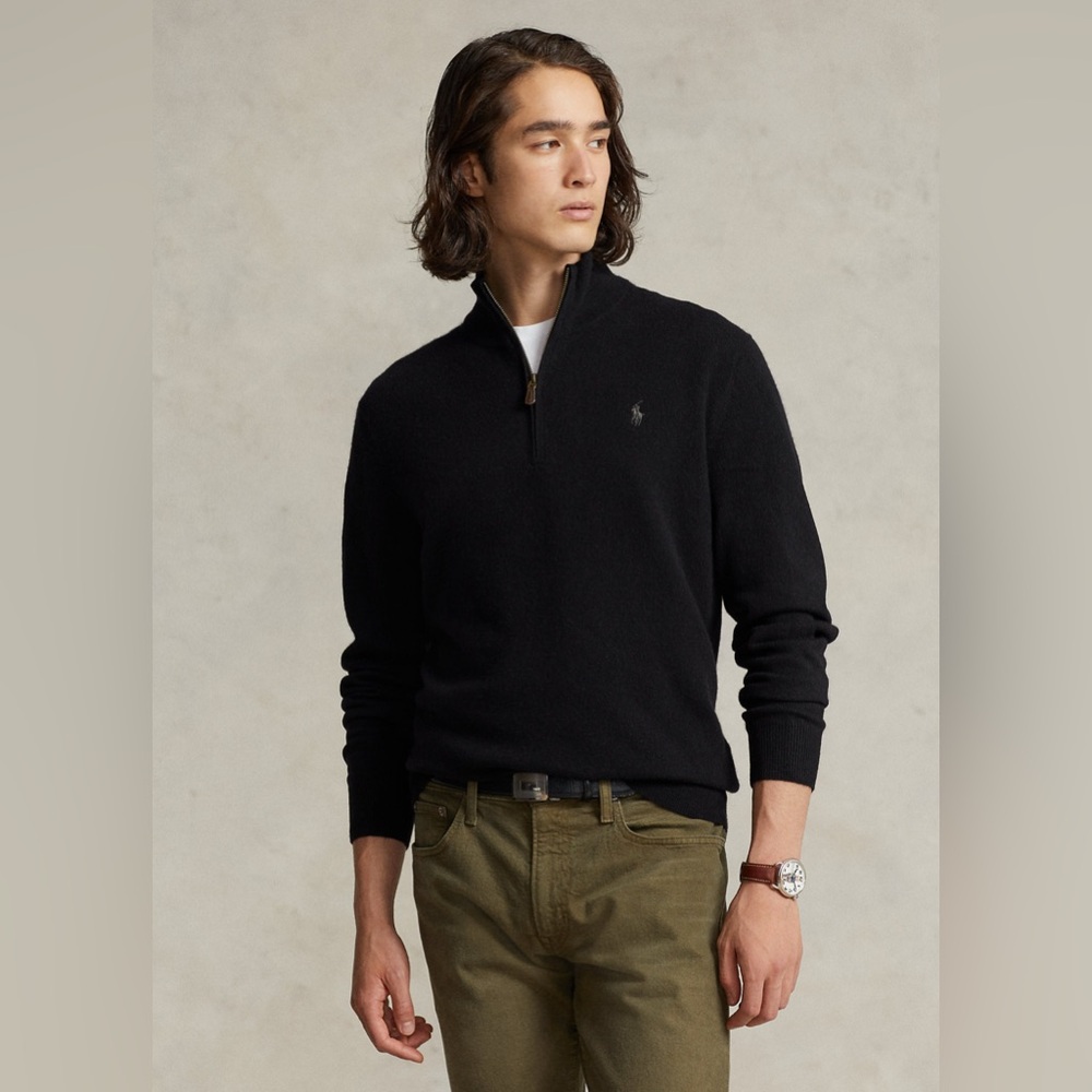 Polo Ralph Lauren Wool- Cashmere Quarter-zip sweater